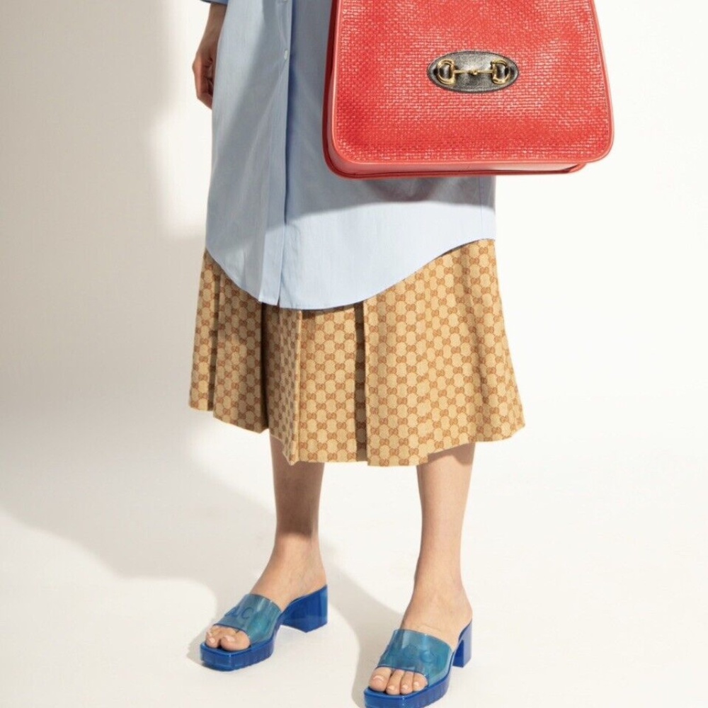 Gucci Royal Blue and Transparent rubber sandals